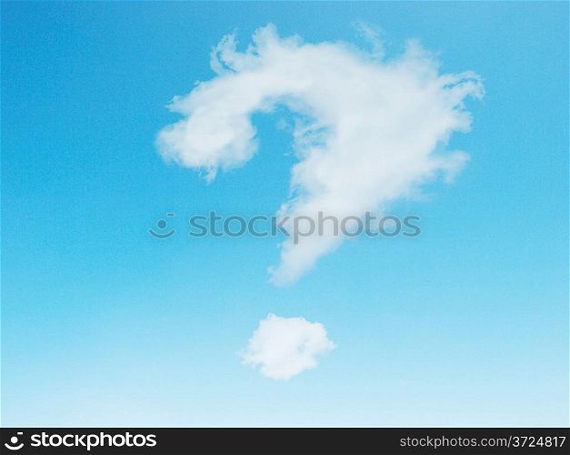Cloud question mark on light blue sky