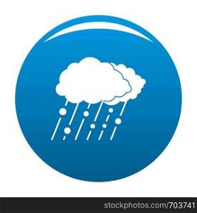 Cloud rain snow icon vector blue circle isolated on white background . Cloud rain snow icon blue vector