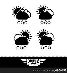 cloud rain sun icon