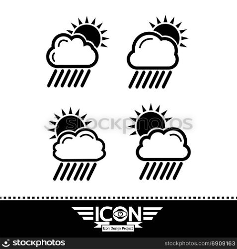 cloud rain sun icon