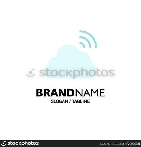 Cloud, Rainbow, Sky, Spring, Weather Business Logo Template. Flat Color