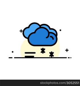 Cloud Raining, Forecast, Raining, Rainy Weather Business Flat Line Filled Icon Vector Banner Template