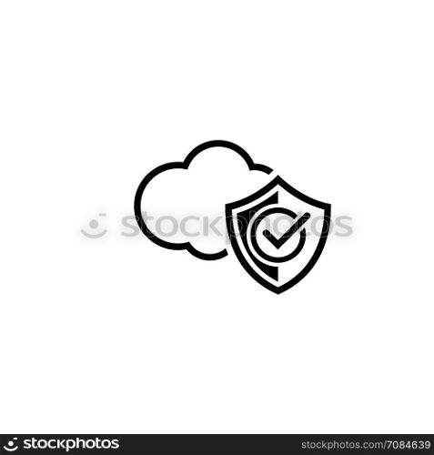Cloud Security Icon. Flat Design.. Cloud Security Icon. Flat Design. Business Concept Isolated Illustration.