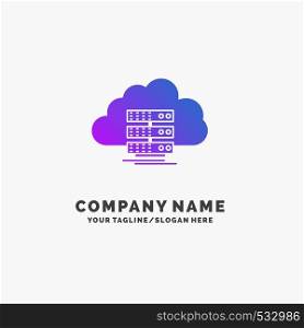 cloud, storage, computing, data, flow Purple Business Logo Template. Place for Tagline.. Vector EPS10 Abstract Template background