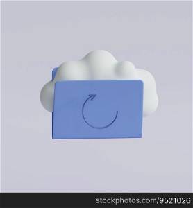 Cloud storage concept. File folder digital organization service. 3d render illustration