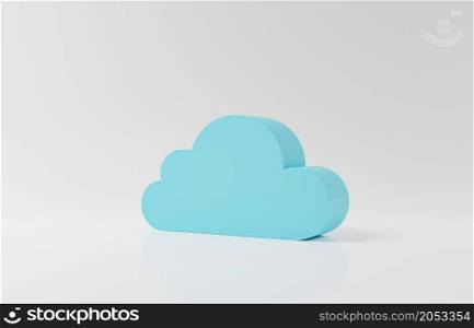 Cloud storage download Digital service or app with data transfer. 3d servers and datacenter connection network. abstract data cloud on white Digital cloud computing technology background. 3d rendering