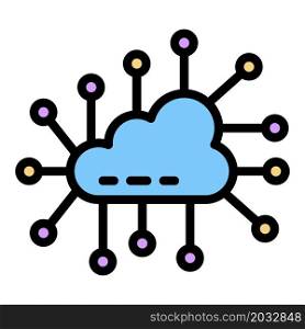 Cloud technologies icon. Outline cloud technologies vector icon color flat isolated. Cloud technologies icon color outline vector