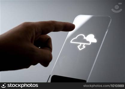 Cloud technology icon for global business concept