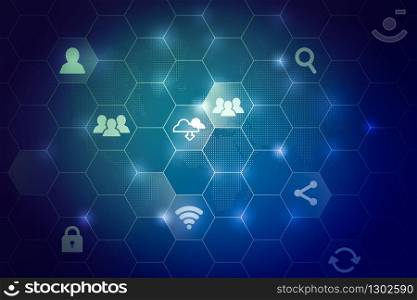 Cloud technology icon for global business concept abstract background for illustrator