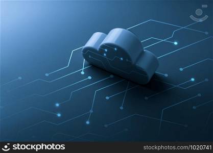 Cloud technology icon for online shopping global business concept