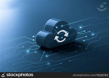 Cloud technology icon for online shopping global business concept