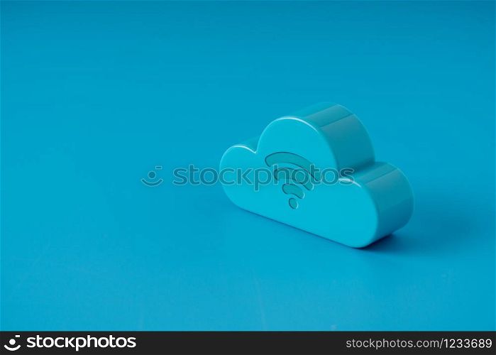 Cloud technology icon on colorful & creative background for global business concept
