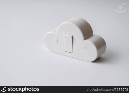 Cloud technology icon on colorful & creative background for online and offline concept