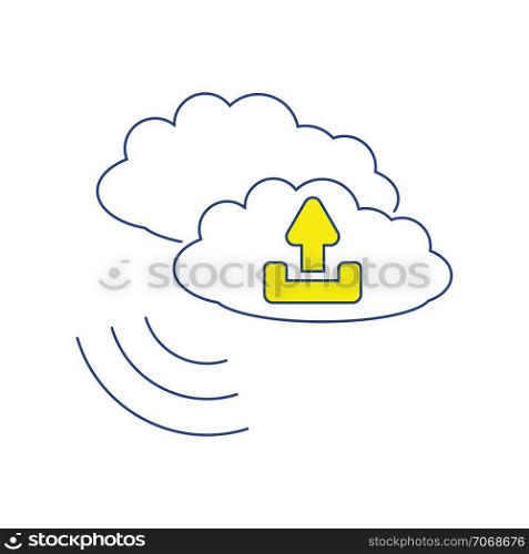 Cloud upload icon. Thin line design. Vector illustration.