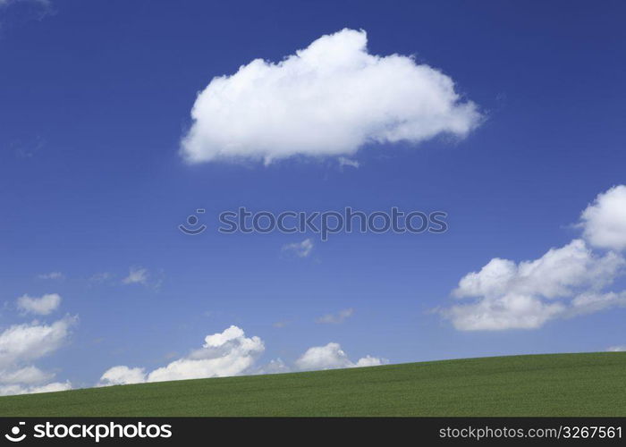 clouds above a field