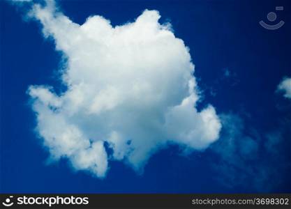 Clouds and clear blue sky. White clouds in blue sky