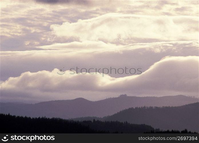 Clouds and mountain landscape