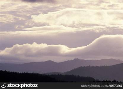 Clouds and mountain landscape