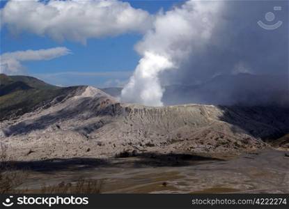 Clouds and shadows on vulcano Bromo, Java, Indonesia