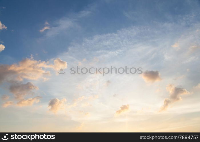 Clouds and sky in the evening. Solar started less Cloudy with a group in the evenings.