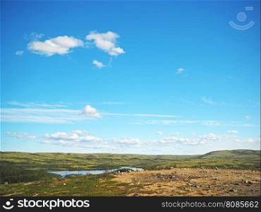 clouds and sky over the tundra in the north of Russia