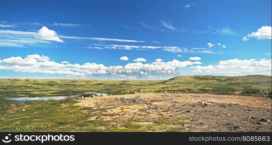 clouds and sky over the tundra in the north of Russia