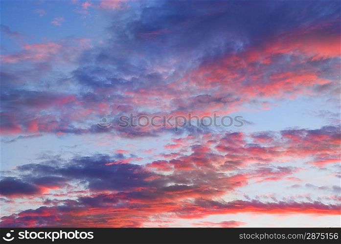 Clouds at sunset time