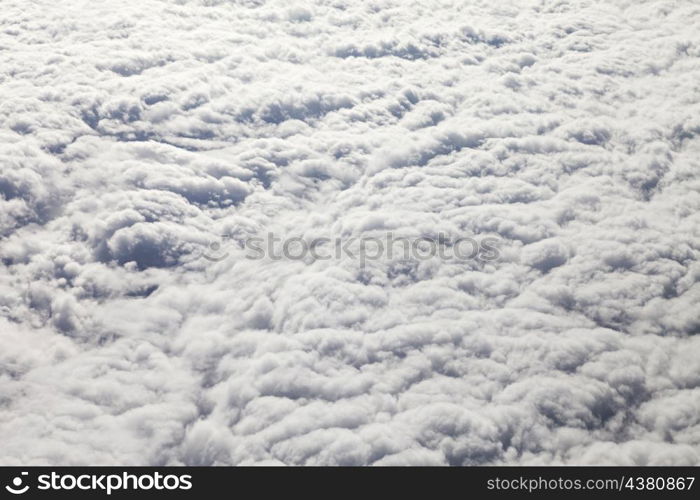 Clouds background, view from the airplane