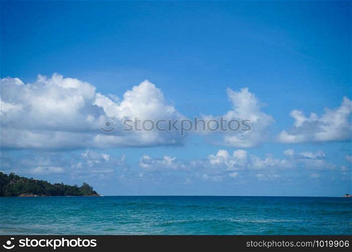 Clouds blue sky and sea background landscape