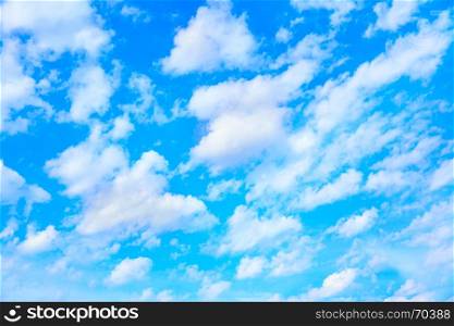 Clouds flying in the blue sky