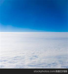clouds from airplane window. height of 10 000 km. Clouds