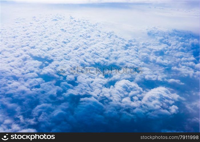 Clouds from an Airplane Window. Sky and clouds. Plane view from the window