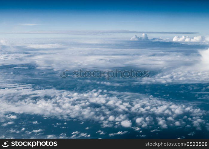 Clouds in sky atmosphere panorama. Clouds in sky atmosphere panorama. Outdoor planet. Clouds in sky atmosphere panorama