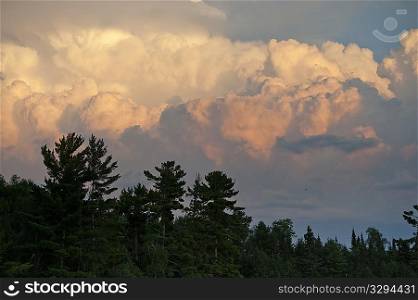Clouds in the twilight sky over Lake of the Woods, Ontario