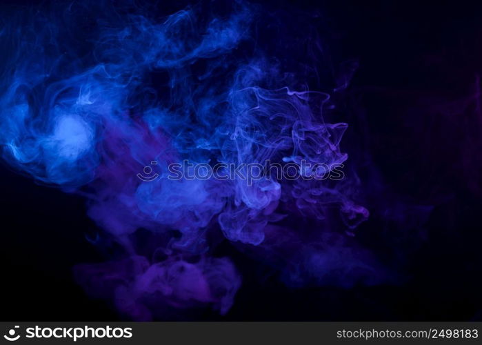 Clouds of blue smoke abstract background