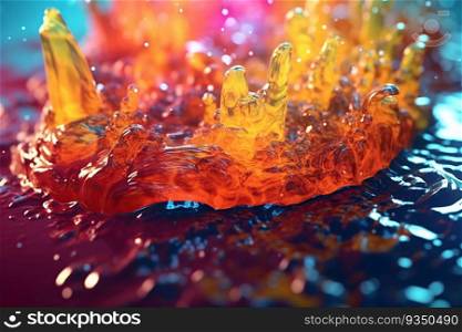  Clouds of bright colorful ink mixing in watercreated by AI   