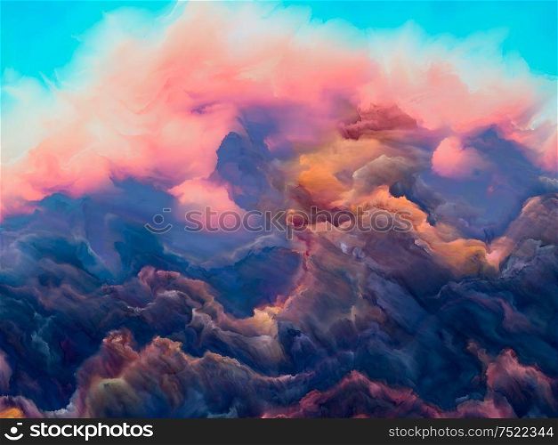 Clouds of Impossible. Impossible Planet series. Background design of vibrant flow of hues and gradients on the subject of art, creativity and design