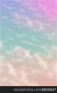 clouds on a colorful rainbow blue to orange gradient