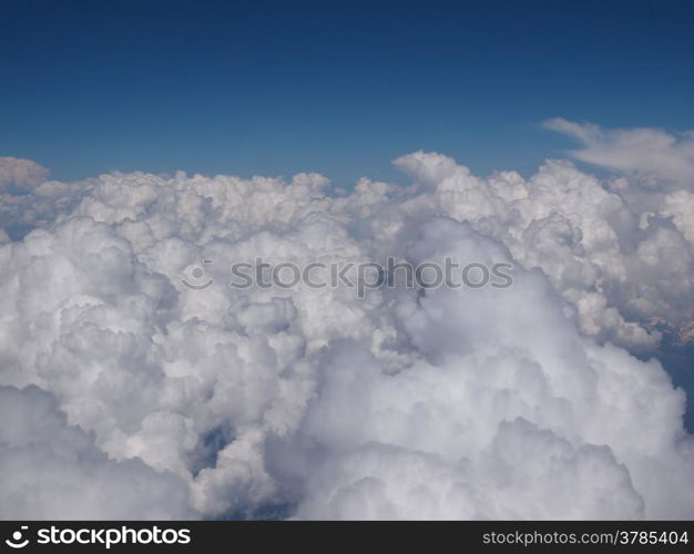 Clouds on Alps. Aerial view of clouds over Alps mountains