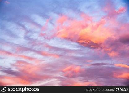Clouds on sky sky pink and blue colors. Sky abstract natural background. Clouds on sky sky pink and blue colors.