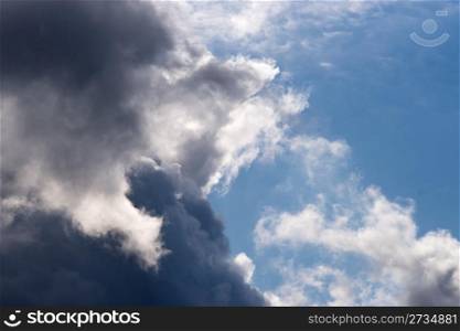 Clouds on the blue sky, cloudy background