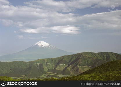 Clouds over a mountain, Mt Fuji, Hakone, Kanagawa Prefecture, Japan