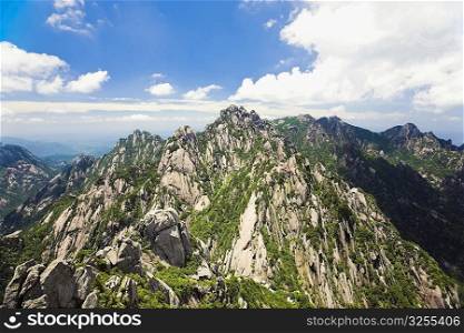 Clouds over a mountain range, Huangshan, Anhui province, China