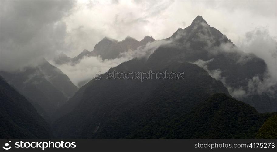 Clouds over a mountain range, Sacred Valley, Cusco Region, Peru