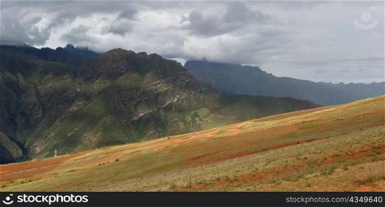 Clouds over a mountain range, Sacred Valley, Cusco Region, Peru