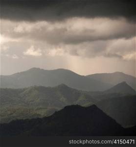 Clouds over a mountain range, Thailand