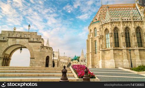 Clouds over Fisherman Bastion in Budapest, Hungary. Clouds over Fisherman Bastion