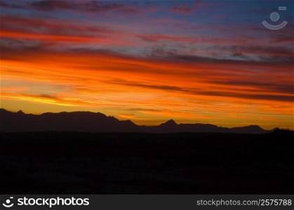 Clouds over mountains at sunset, Drakensberg, South Africa