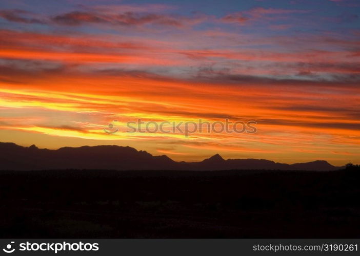 Clouds over mountains at sunset, Drakensberg, South Africa