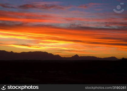 Clouds over mountains at sunset, Drakensberg, South Africa